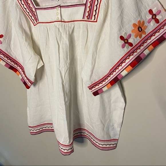 MADEWELL EMBROIDERED SANDBLOSSOM TOP SIZE MEDIUM - Picture 4 of 9